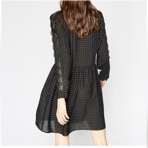 The kooples Peter Pan collar black polka dot “Wednesday” dress size small - Picture 4 of 6